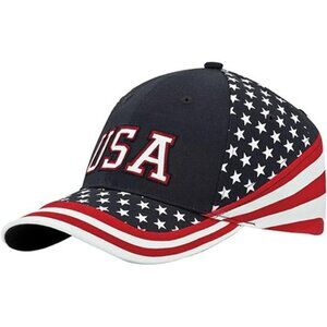 USA Flag Baseball Cap Adjustable Cotton Stars and Stripes American Hat for Men W